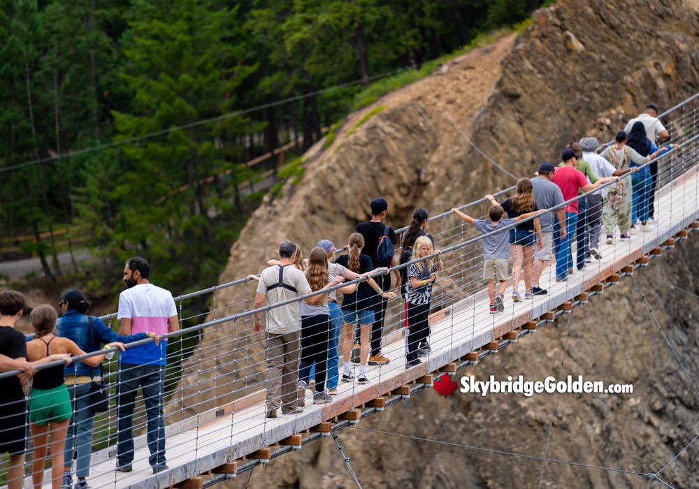 Group of Skybridge Visitors Close Up