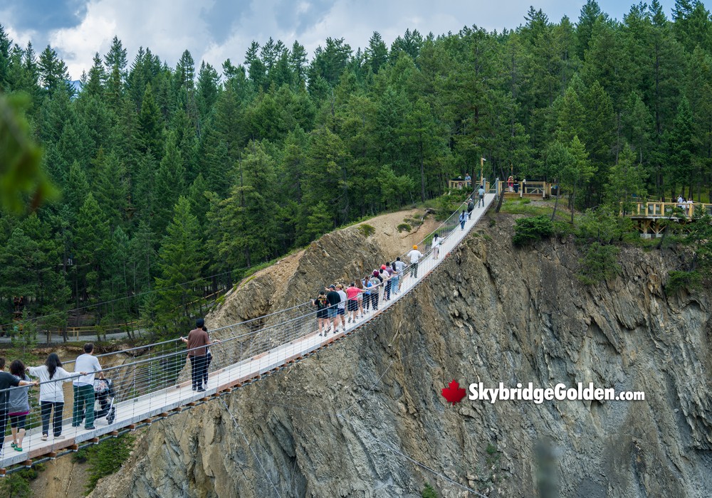 Visitors Walking Above Skybridge