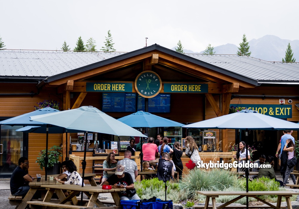 Visitors Outside Village Grill