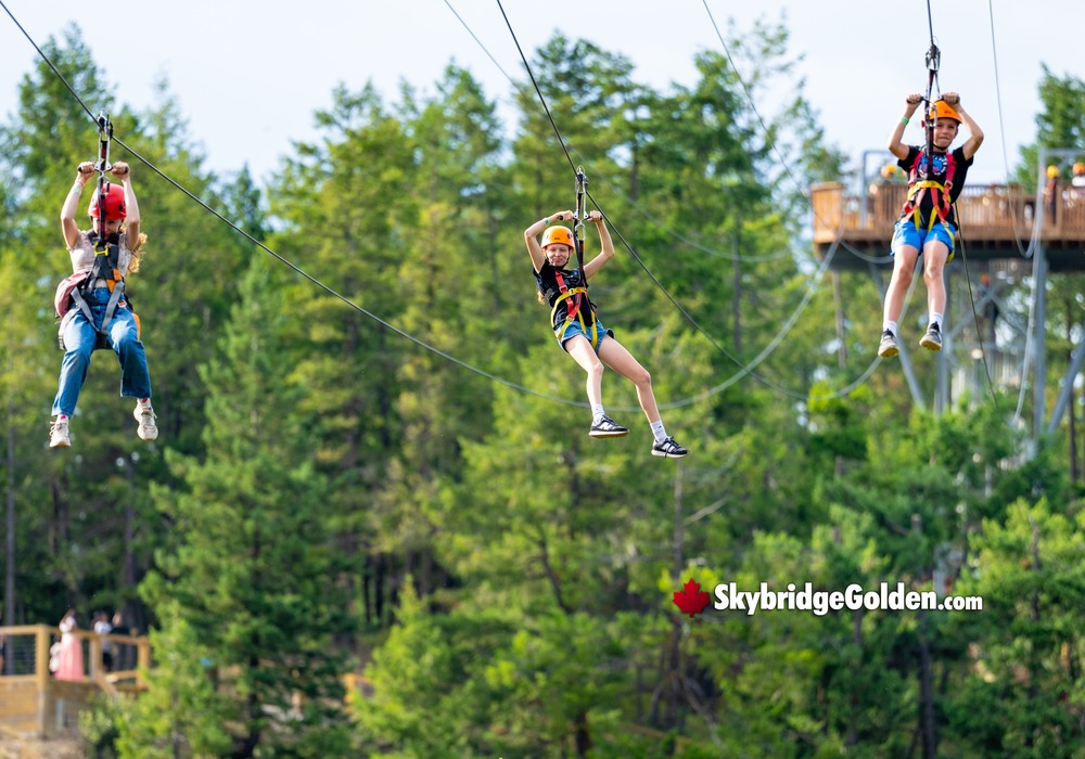 Tourists Having Fun at Golden Skybridge